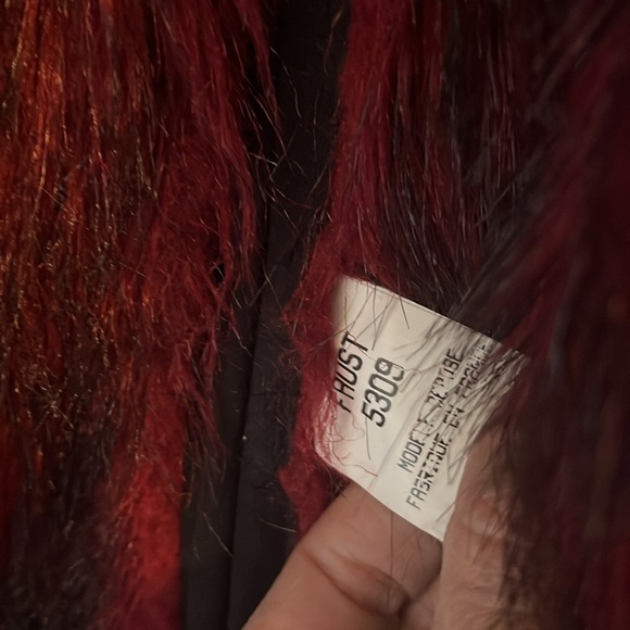 Faust coat. black with red faux fur lining. - Picture 7 of 13